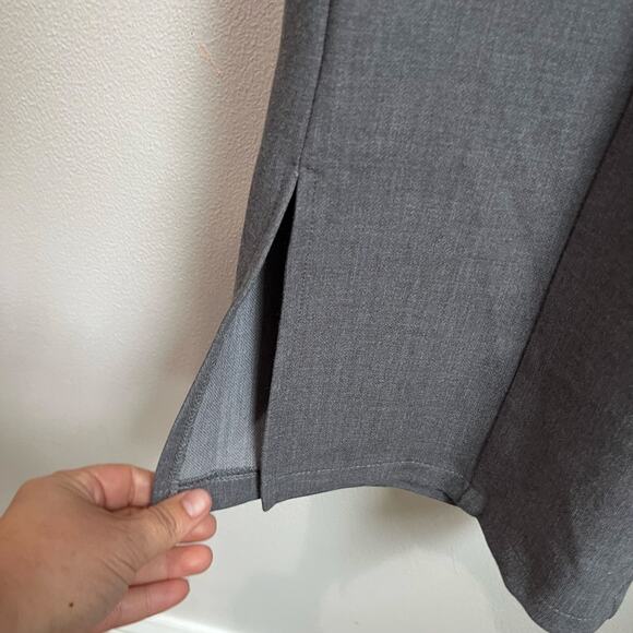 Pretty Little Thing Charcoal Gray Wide Leg Spilt Hem Trousers Size 4 - Picture 4 of 9